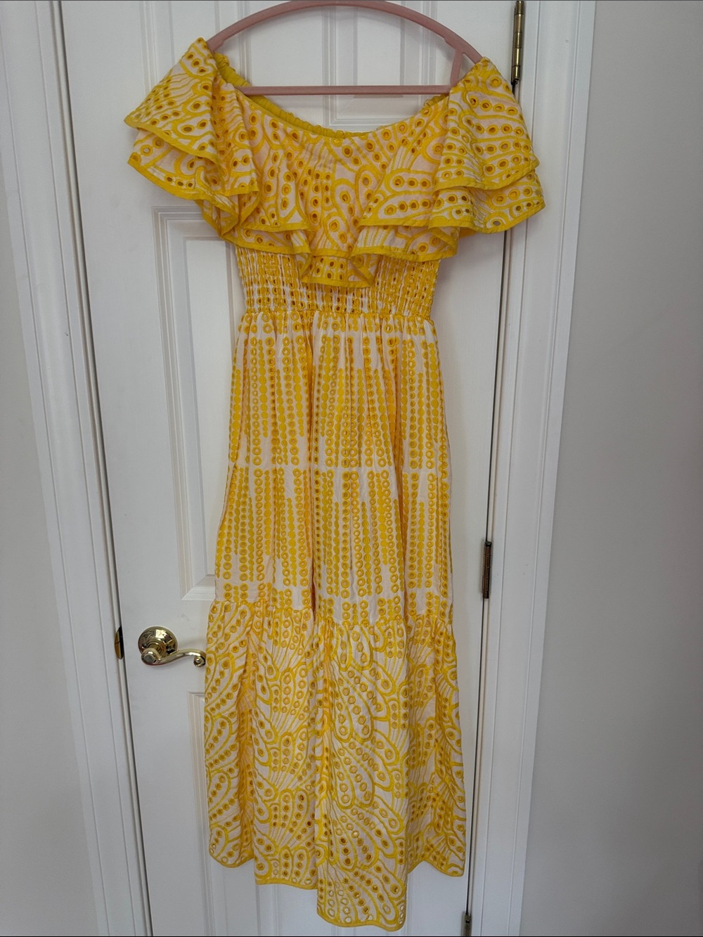 Yellow Off-Shoulder Summer Maxi Dress
